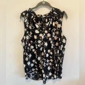 Simply Vera Wang Floral Sleeveless Top - plus size XXL Black and White